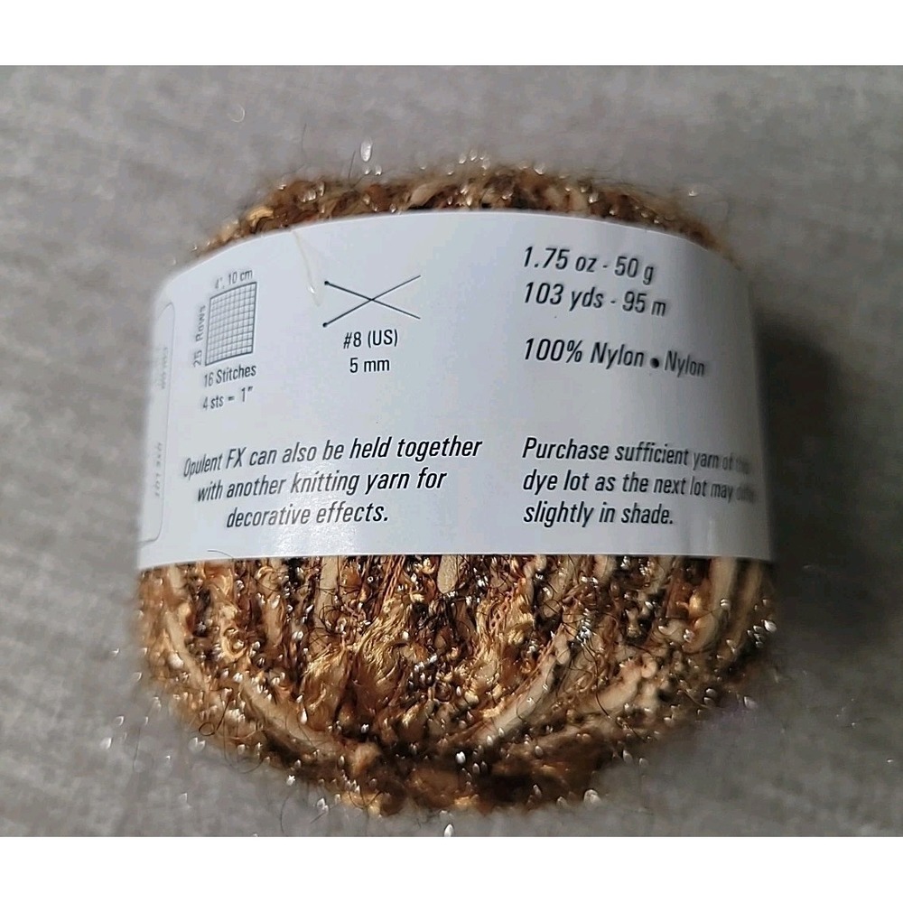 Berroco Opulent FX Yarn 2 Skein - Rare Gold Color # 7812 - Discontinued Color - Picture 4 of 5